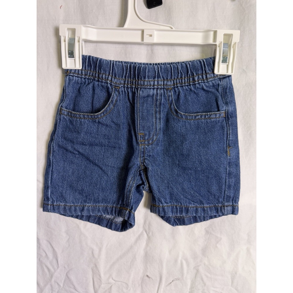 Toddler Boys Wrangler Denim Blue Shorts Elastic Waist Size 2T